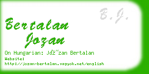 bertalan jozan business card